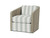 Palecek Carmine Swivel Lounge Chair, Fog White, Mixed I/O Cabana Stripe Aqua Grn 8T, Standard 8155 Cushion 