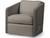 Palecek Carmine Swivel Lounge Chair, Mocha Wash, Gray Storm Leatherette 6C, Deluxe 8156 Cushion 