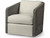 Palecek Carmine Swivel Lounge Chair, Mocha Wash, Beige I/O Slubby Dornick 6Z, Deluxe 8156 Cushion 