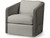 Palecek Carmine Swivel Lounge Chair, Mocha Wash, Gray Flannel Graphite 6T, Deluxe 8156 Cushion 