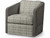 Palecek Carmine Swivel Lounge Chair, Mocha Wash, Mixed I/O Striped Pebbles Black 8Y, Standard 8155 Cushion 