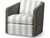 Palecek Carmine Swivel Lounge Chair, Mocha Wash, Mixed I/O Cabana Stripe Aqua Grn 8T, Standard 8155 Cushion 