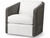 Palecek Carmine Swivel Lounge Chair, Mocha Wash, Dove White Leatherette 6A, Deluxe 8156 Cushion 