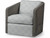 Palecek Carmine Swivel Lounge Chair, Mocha Wash, Mixed I/O Stkd Stripes Powder Blue 8F, Standard 8155 Cushion 