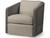 Palecek Carmine Swivel Lounge Chair, Mocha Wash, Beige I/O Mountain Squares 8A, Standard 8155 Cushion 