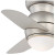 Spacesaver Ceiling Fan, 3-Blade, 1-Light, LED, Brushed Steel, Silver Blades, 26"W (F510L-BS EQ73)