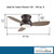 Concept II Flush Mount Ceiling Fan, 3-Blade, 1-Light, LED, Oil Rubbed Bronze, Taupe Blades, 52"W (F519L-ORB EQ7L)