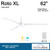 Roto XL Ceiling Fan, 3-Blade, Flat White, Flat White Blades, 62"W (F624-WHF EMAU)