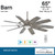 Barn Ceilling Fan With Light Kit, 10-Blade, 1-Light, LED, Burnished Nickel, Savannah Gray Blades, 65"W (F864L-BNK HK01)