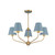 Crystorama Xavier 5 Light Vibrant Gold + Blue Chandelier, Crystorama XAV-B9315-VG-BL 2P0AU 