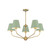 Crystorama Xavier 5 Light Vibrant Gold + Green Chandelier, Crystorama XAV-B9315-VG-GR 2P0AV 