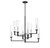 Folsom Chandelier, 8-Light, Matte Black with Polished Chrome Accents, Glass Shade, 28.38"W Savoy House (1-2139-8-67 1QWPE)