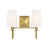 Cameron Bath Vanity Light, 2-Light, Warm Brass, White Fabric Shade, 15"W (8-2542-2-322 1R0LH)