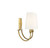 Cameron Bath Vanity Light, 2-Light, Warm Brass, White Fabric Shade, 15"W (8-2542-2-322 1R0LH)