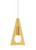 Mini Orbel Pyramid Pendant, 1-Light, Natural Brass, 6.5"W (700FJOBLPNB-LED930 70PDCW9)