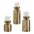 Amina Candleholders, 3/Set, Antique Brass, 13"H, Uttermost (18958 A373A)