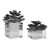 Indian Lotus Flowers, 2/Set, Metallic Silver, 7"H, Uttermost (20158 9U8Z2)