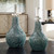 Almera Bottles, 2/Set, Distressed Dark Teal, Polished Nickel, 16"H , Uttermost (17842 A68QU)