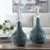 Almera Bottles, 2/Set, Distressed Dark Teal, Polished Nickel, 16"H , Uttermost (17842 A68QU)