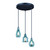Millie Pendant, 3-Light, Oil Rubbed Bronze, Smoke Blue Glass Shade, 17.5"W (P0249 FAXQ)