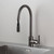 Buster + Punch Kitchen Faucet, Pull-Out Mixer, Linear, Gun Metal 