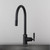 Buster + Punch Kitchen Faucet, Pull-Out With Dual Spray, Cross, Welders Black 