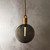 Buster + Punch Forked Pendant, Globe, Smoked, Medium, Brass 