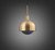 Buster + Punch Forked Pendant, Shade, Globe, Smoked, Large, Brass 