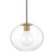 Margot Large Pendant, 1-Light, Aged Brass, Clear Glass Shade, 12.25"W (H270701L-AGB 608QHMR)