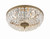Ceiling Mount 3 Light Flush Mount - Olde Brass, Hand Cut Crystal