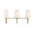 Cameron Bath Vanity Light, 3-Light, Warm Brass, White Fabric Shade, 24"W Savoy House (8-2542-3-322 1R0LL)