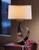Fullered Impressions Table Lamp, 1-Light, Bronze, Natural Anna Shade, 29"H (272678-SKT-05-SF1794 303GF3)