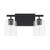 Greyson Bath Vanity, 2-Light, Matte Black, Clear Seeded Glass, 14.5"W