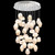 Natural Inspirations Pendant, Round, 36-Light, LED, Natural Quartz Glass, Platinized Silver Leaf Canopy, 34"W (853440-14LD KJCP)