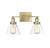 Drake Bath Vanity Light, 2-Light, Warm Brass, Glass Shade, 17.75"W (8-9130-2-322 1N3VU)