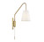Owen Adjustable Wall Sconce, 1-Light, Warm Brass, White Fabric Shade, 18"H (9-0900CP-1-322 1N3W7)