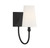 Cameron Wall Sconce, 1-Light, Matte Black, White Fabric Shade, 13"H (9-2542-1-89 1R0LC)