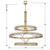 Clover Chandelier - Aged Brass, Glass Ball 52"H