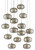 Pepper Round 15-Light Multi-Drop Pendant, 15-Light, Painted Silver, Nickel, 21"W, Currey and Company (9000-0691 VGYW)