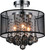 Radiant Drum Shade Flush Mount, 3-Light, Chrome, 12"W (5062C12C (Smoke + B) 305XCTX)