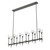 Salita Linear Chandelier, 12-Light, Urban Bronze, Ribbed Crystal, 55.5"L