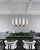 Flute Linear Chandelier, 8-Light, Vintage Brass, Ribbed Glass, 35.25"L