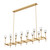 Salita Linear Chandelier, 14-Light, Vintage Brass, Ribbed Crystal, 66.25"L (LP314377VBRC 706TNPY)