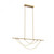 Alora Lighting Aryas Linear Chandelier, 1-Light, LED, Vintage Brass, 48"L 