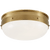 Visual Comfort & Co. Signature Collection Hicks Flush Mount, 2-Light, Hand-Rubbed Antique Brass, White Glass, 13"W (TOB 4063HAB-WG CLX5H) 