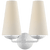 Visual Comfort & Co. Signature Collection Fontaine Double Wall Sconce, 2-Light, Plaster, Linen Shade, 14.25"H (ARN 2202PL-L 2V1W0) 