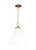 Visual Comfort & Co. Studio Collection Wellfleet Pendant, 1-Light, Matte White And Burnished Brass, 15.63"W (CP1271MWTBBS 706U4JA) 