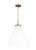 Visual Comfort & Co. Studio Collection Wellfleet Pendant, 1-Light, Matte White And Burnished Brass, 19.5"W (CP1281MWTBBS 706U4JF) 