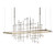 Hubbardton Forge Spring Linear Chandelier, 1-Light, Standard Height, LED, Bronze, Clear Bubble Glass, 53.4"W (139752-LED-STND-05-YG0500 5D0JU5) 