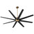 Fleet Ceiling Fan, 8-Blade, Aged Brass, Matte Black Blades, 72"W (3-108-40 42P2Z)
